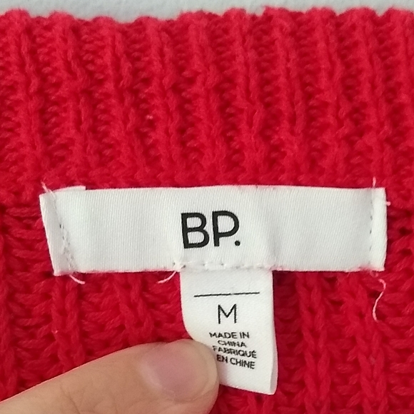 BP Wide V Neck or One Shoulder Cotton Sweater, Loose Slouchy Sleeves, Medium - Picture 2 of 9